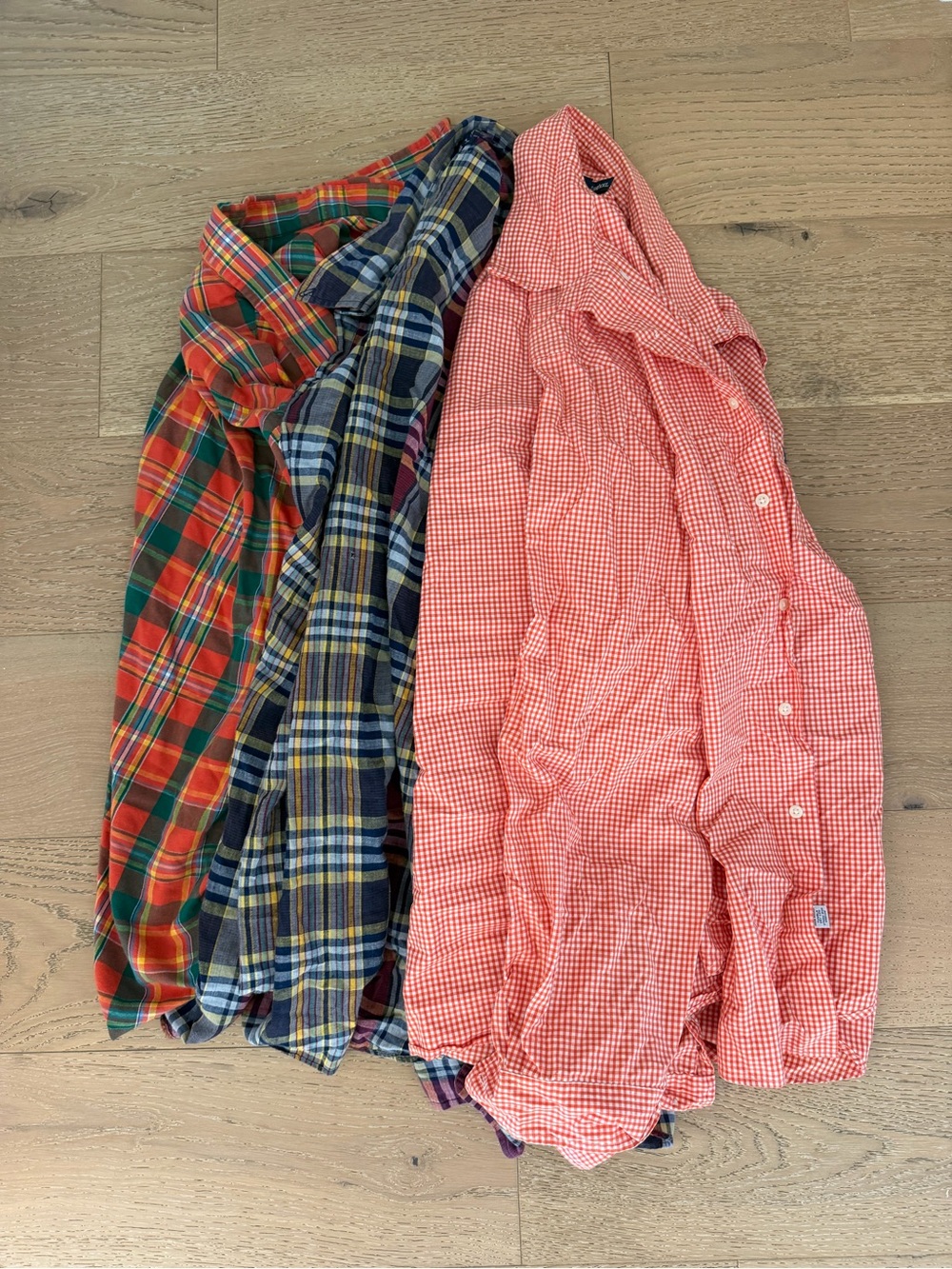 Ralph Lauren Orange Gingham Button-Up Shirt